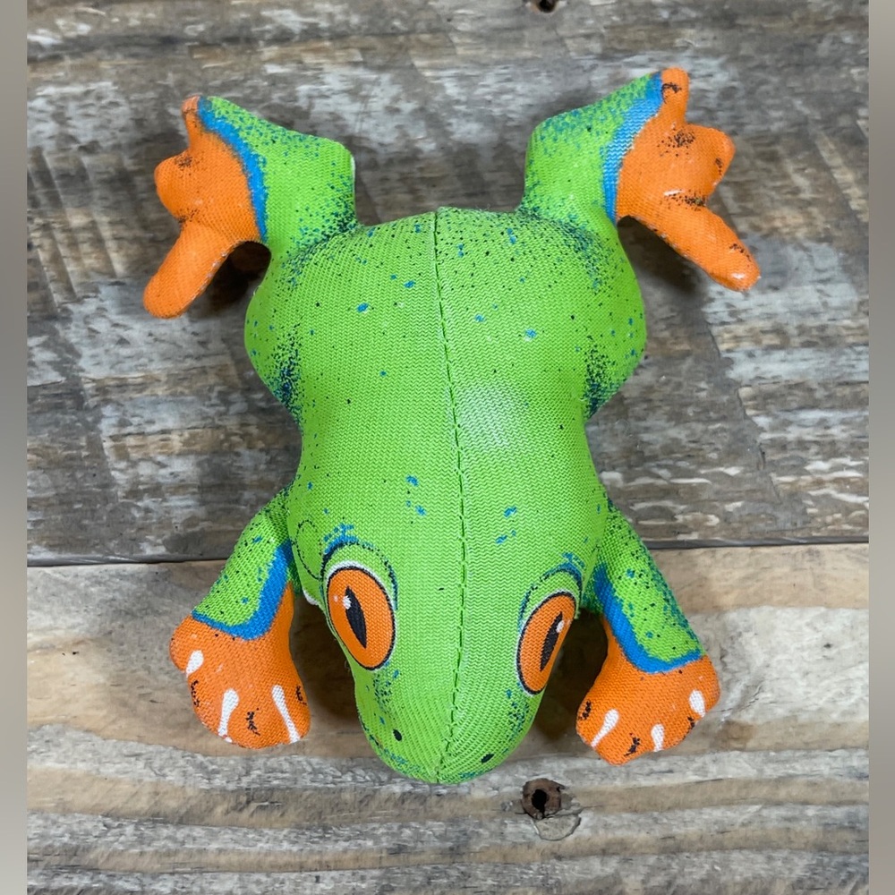 Animal Planet Wendy's Tree Frog 4" Plush Neon Green Orange Amphibian Stuffed Toy